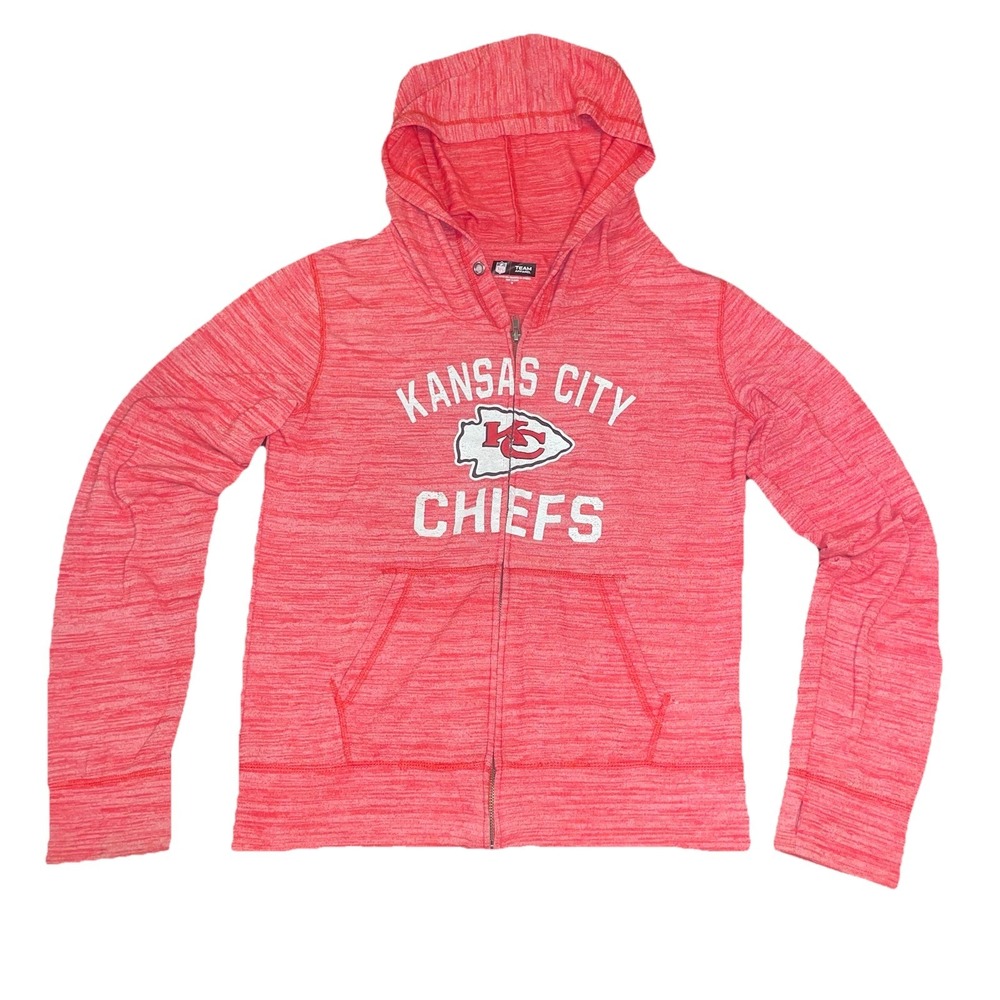 Kansas City Chiefs Womens Zip Up Hoodie Medium M Red Space Dye NFL Team Apparel
